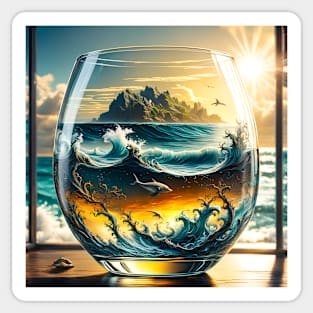 Ocean in the glass Sticker